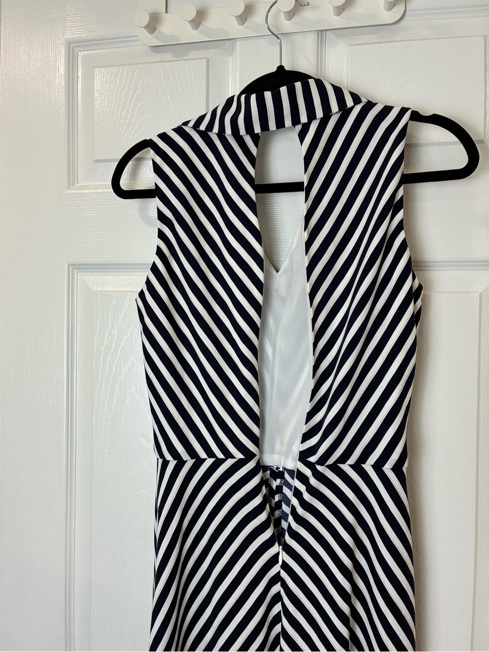 Joseph Ribkoff Dress Navy White Striped Maxi Ring Detail Size Medium nautical - Picture 9 of 11